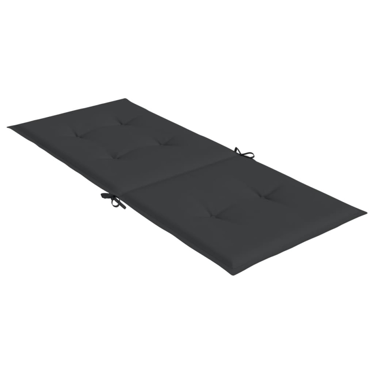 vidaXL Μαξιλάρια Καρέκλας Κήπου με Πλάτη 4 τεμ. Μαύρη 120x50x3 εκ.