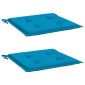 vidaXL Μαξιλάρια Καρέκλας Κήπου 2 τεμ. Μπλε 50x50x3 εκ. Oxford Ύφασμα