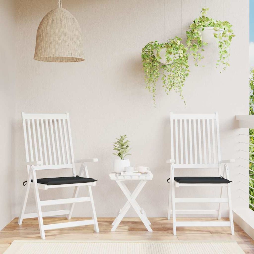 vidaXL Μαξιλάρια Καρέκλας Κήπου 2 τεμ. Μαύρα 50x50x4 εκ. Oxford Ύφασμα