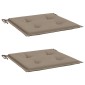 vidaXL Μαξιλάρια Καρέκλας Κήπου 2 τεμ. Taupe 50x50x3 εκ. Oxford Ύφασμα
