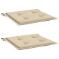 vidaXL Μαξιλάρια Καρέκλας Κήπου 2 τεμ. Μπεζ 50 x 50 x 3 εκ.
