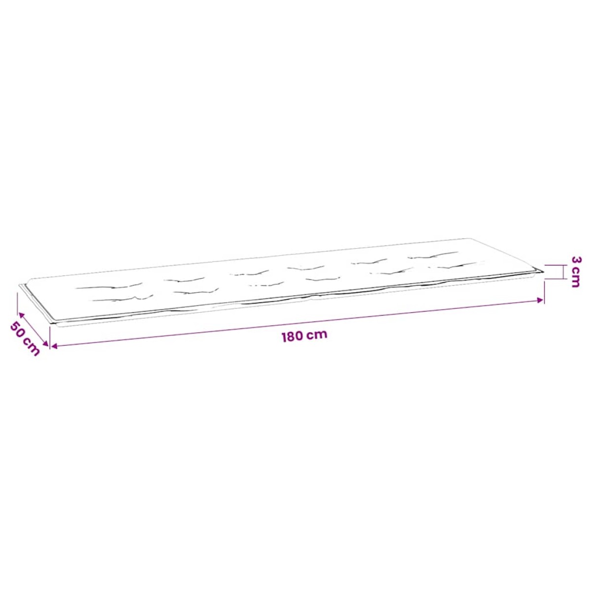 vidaXL Μαξιλάρι Πάγκου Κήπου Taupe 180x50x3 εκ. Ύφασμα Oxford