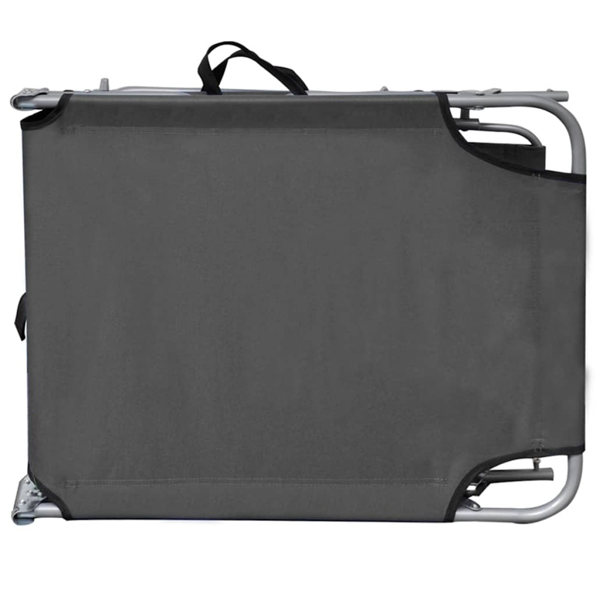 vidaXL Ξαπλώστρα Πτυσσόμενη Γκρι Αλουμινίου με Σκίαστρο