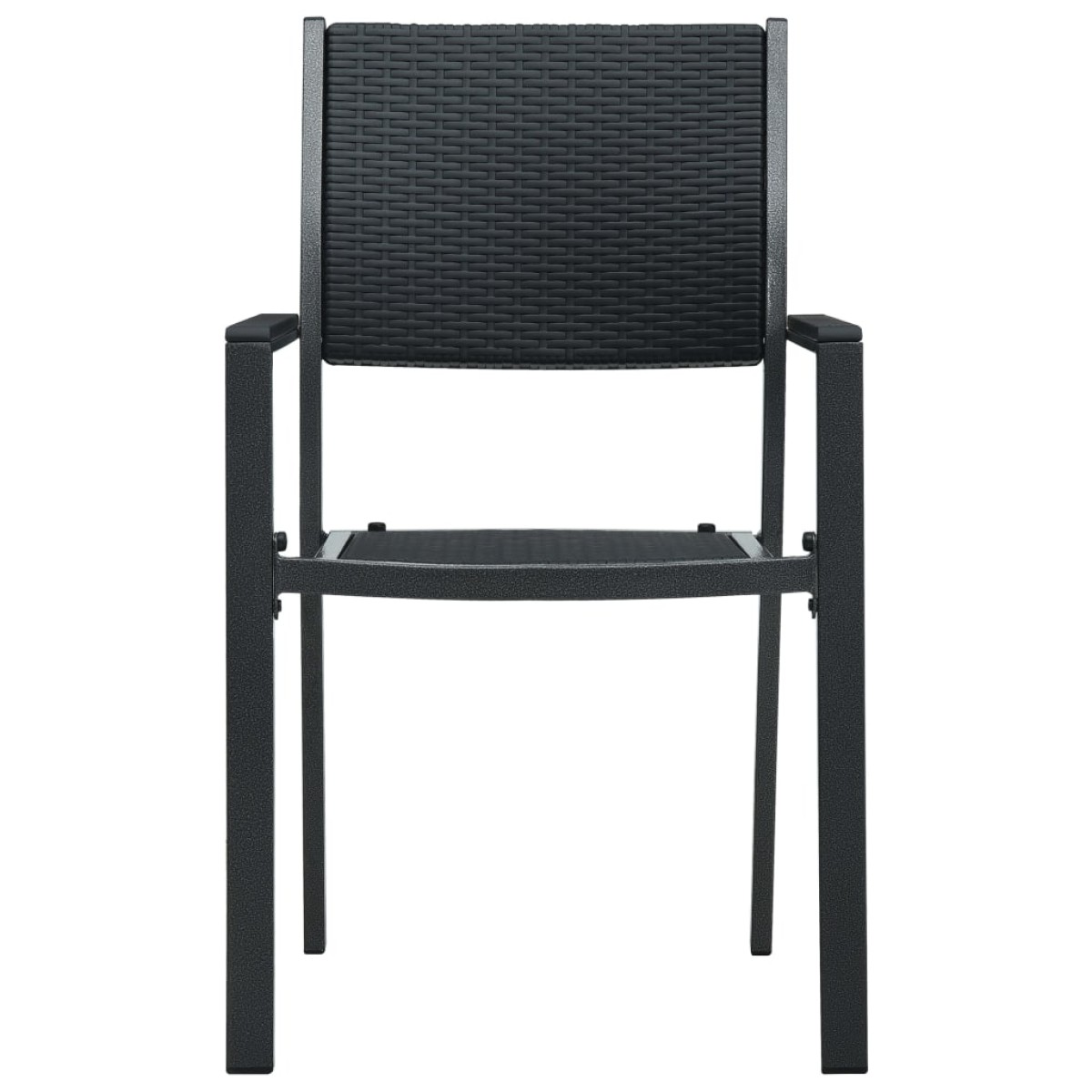 vidaXL Καρέκλες Κήπου 4 τεμ. Μαύρες με Όψη Ρατάν Πλαστικές
