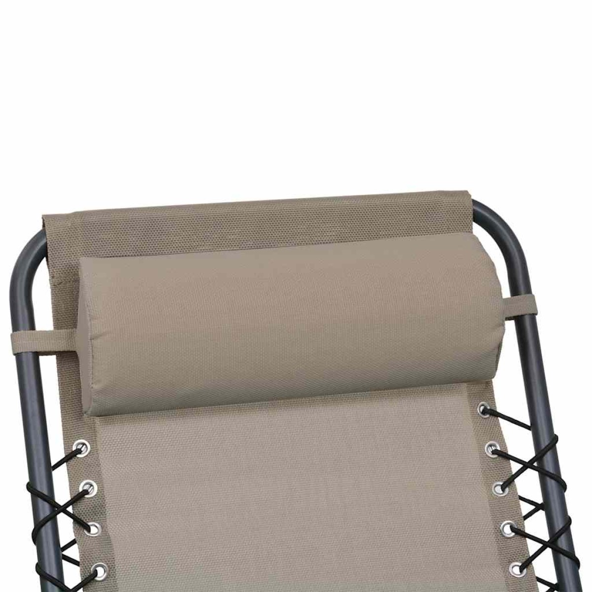 vidaXL Προσκέφαλο Σεζλόνγκ Taupe 40 x 7,5 x 15 εκ. από Textilene