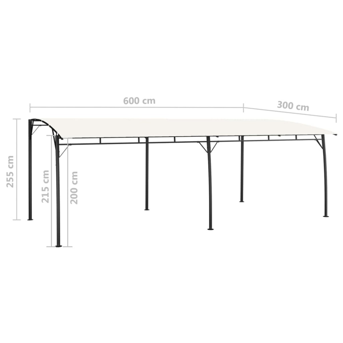 vidaXL Τεντοπέργκολα Κήπου Κρεμ 6 x 3 x 2,55 μ.
