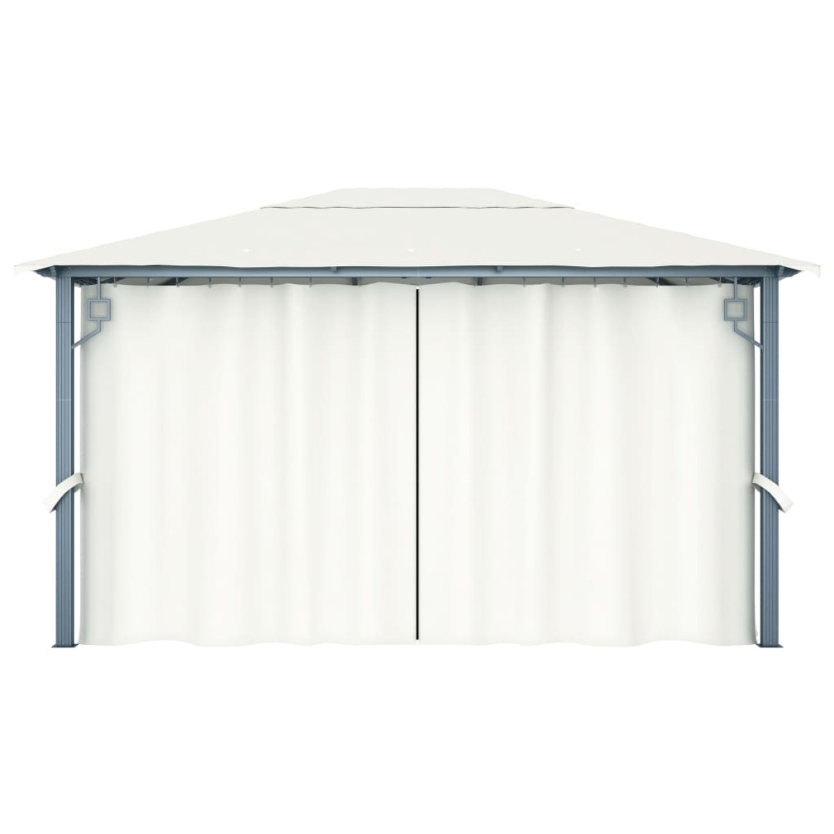vidaXL Κιόσκι με Κουρτίνα Κρεμ 400 x 300 εκ. Αλουμινίου