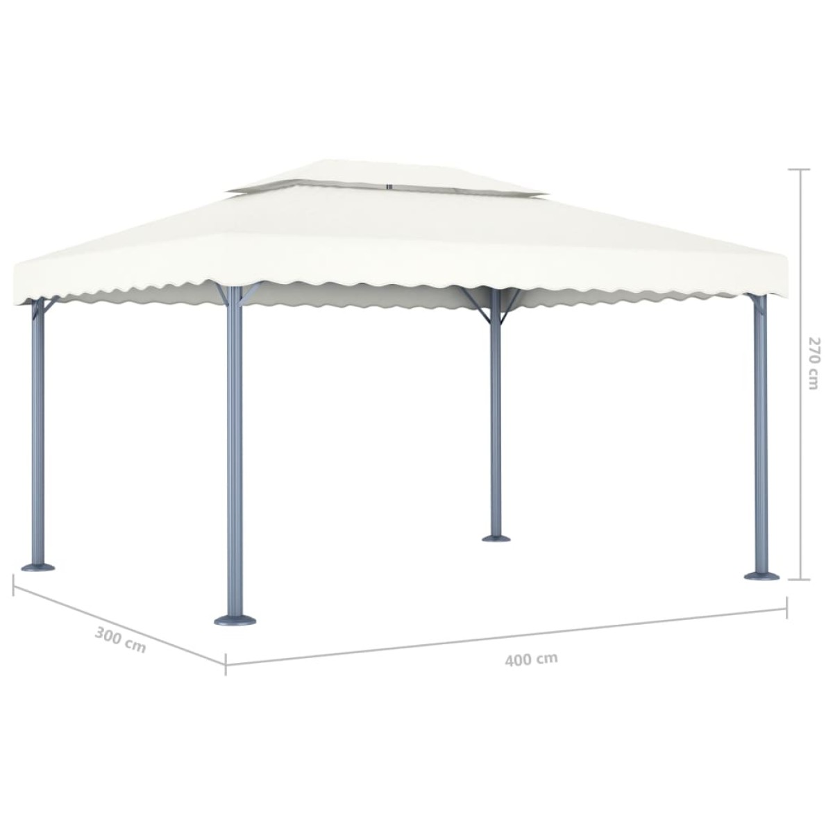 vidaXL Κιόσκι Κρεμ 400 x 300 εκ. Αλουμινίου
