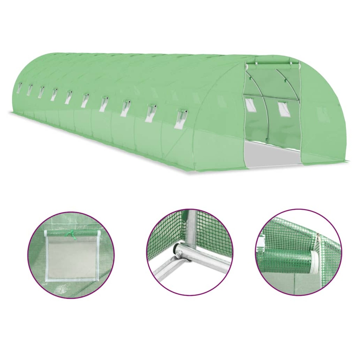 vidaXL Θερμοκήπιο 45 μ² 15x3x2 μ.