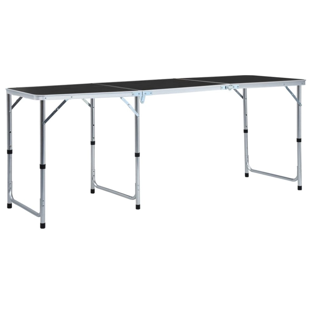 vidaXL Τραπέζι Κάμπινγκ Πτυσσόμενο Γκρι 180 x 60 εκ. Αλουμινίου