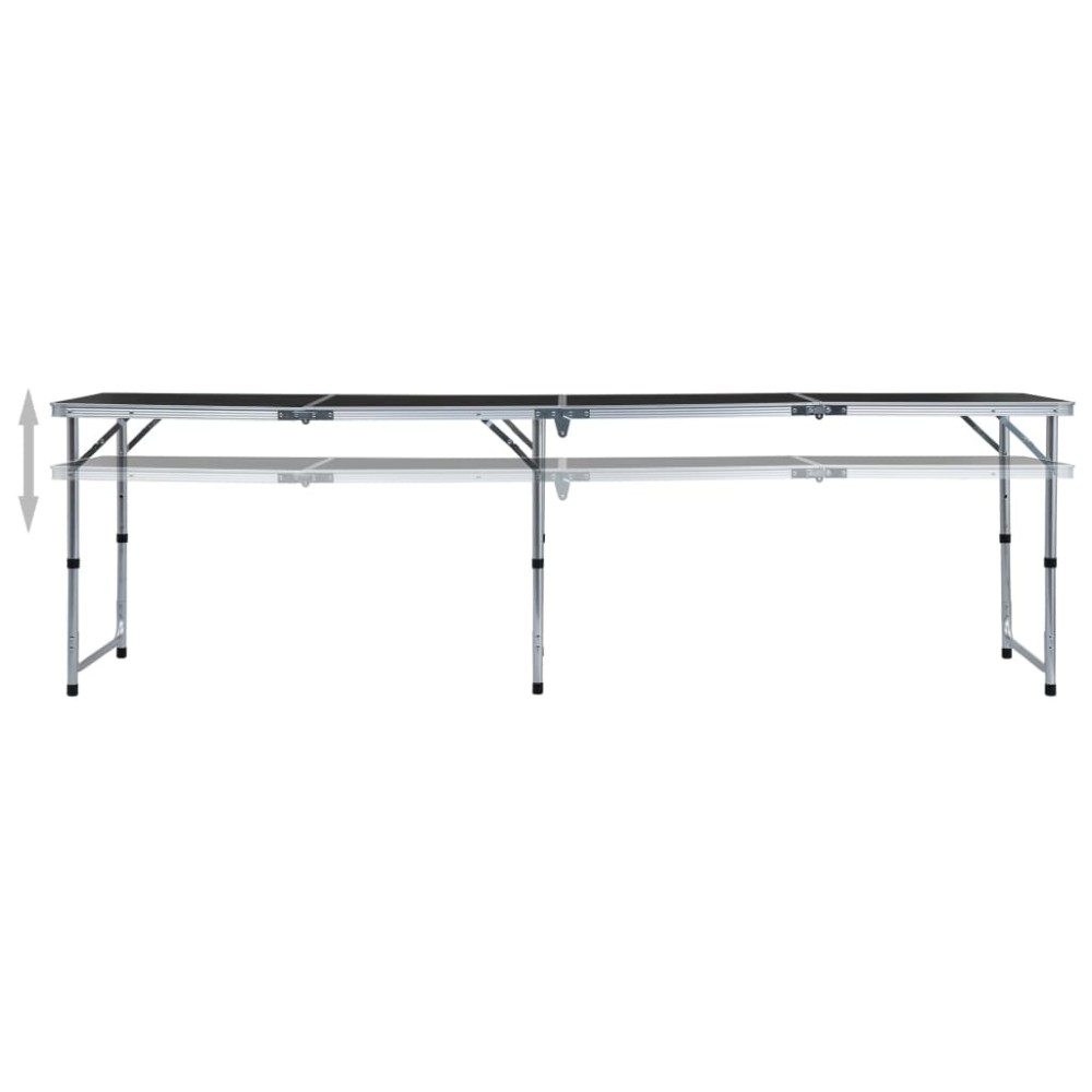 vidaXL Τραπέζι Κάμπινγκ Πτυσσόμενο Γκρι 240 x 60 εκ. Αλουμινίου