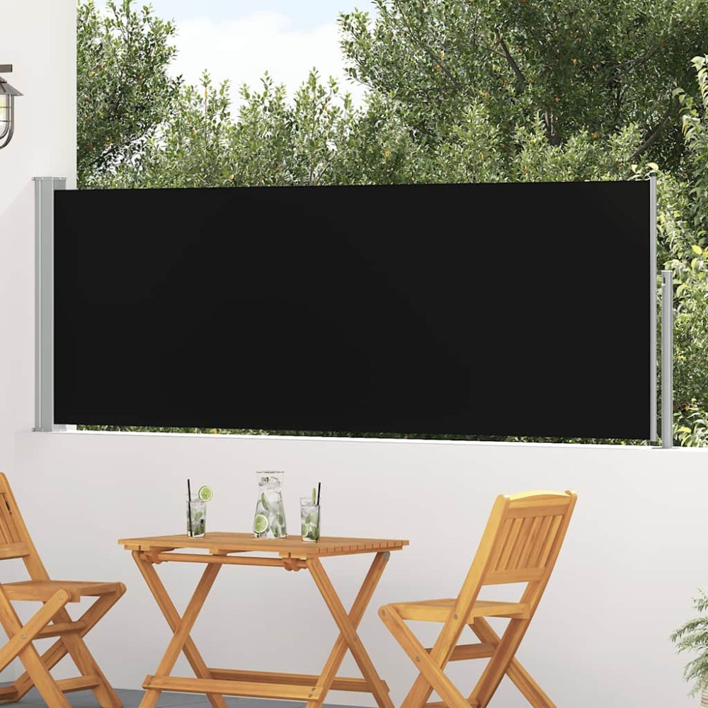 vidaXL Σκίαστρο Πλαϊνό Συρόμενο Βεράντας Μαύρο 100 x 314 εκ.