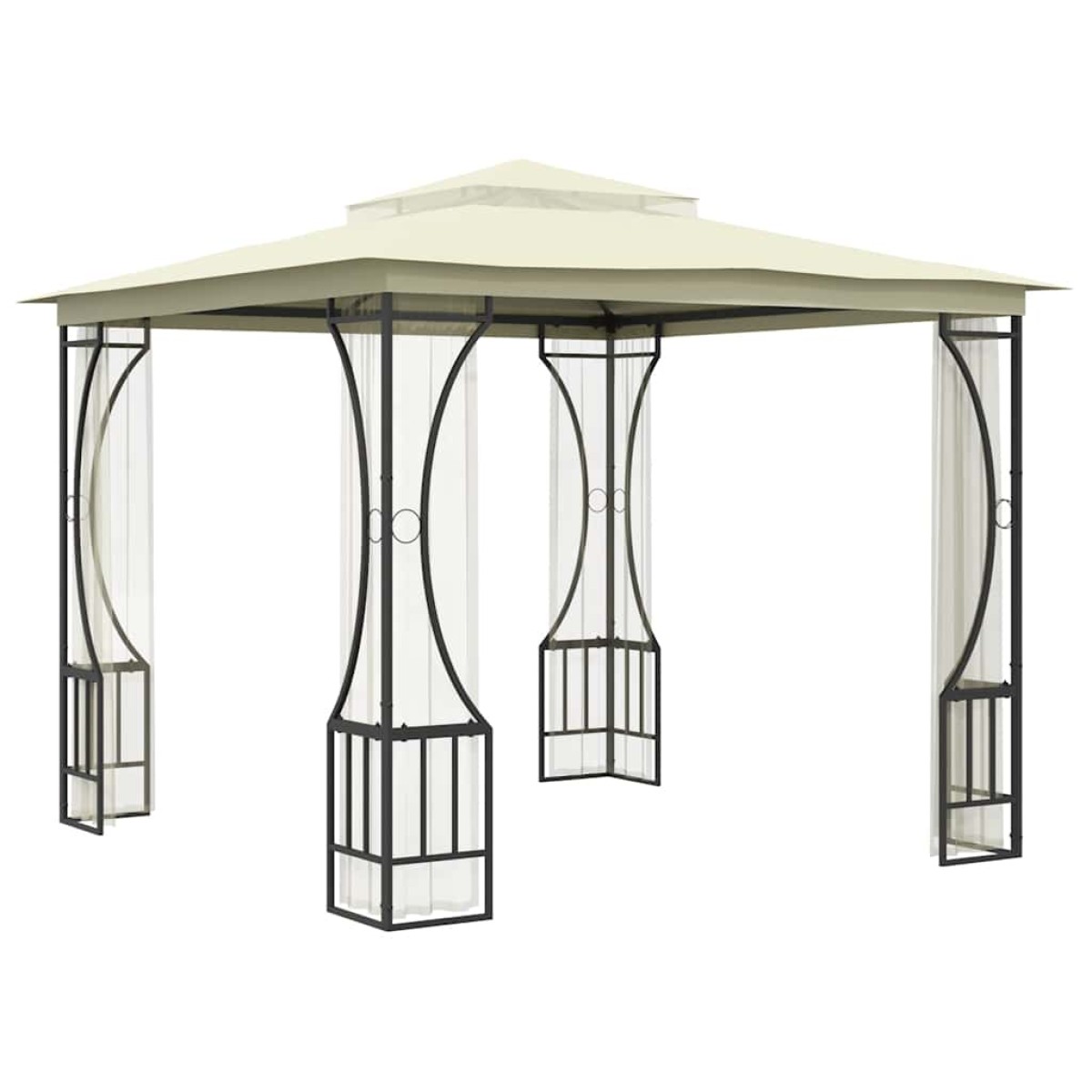 vidaXL Κιόσκι με Δίχτυα Κρεμ 300 x 300 x 265 εκ.