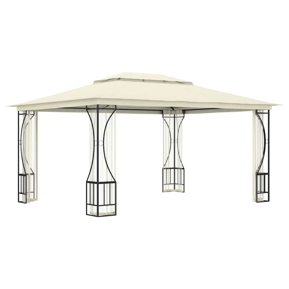 vidaXL Κιόσκι με Δίχτυα Κρεμ 300 x 400 x 265 εκ.