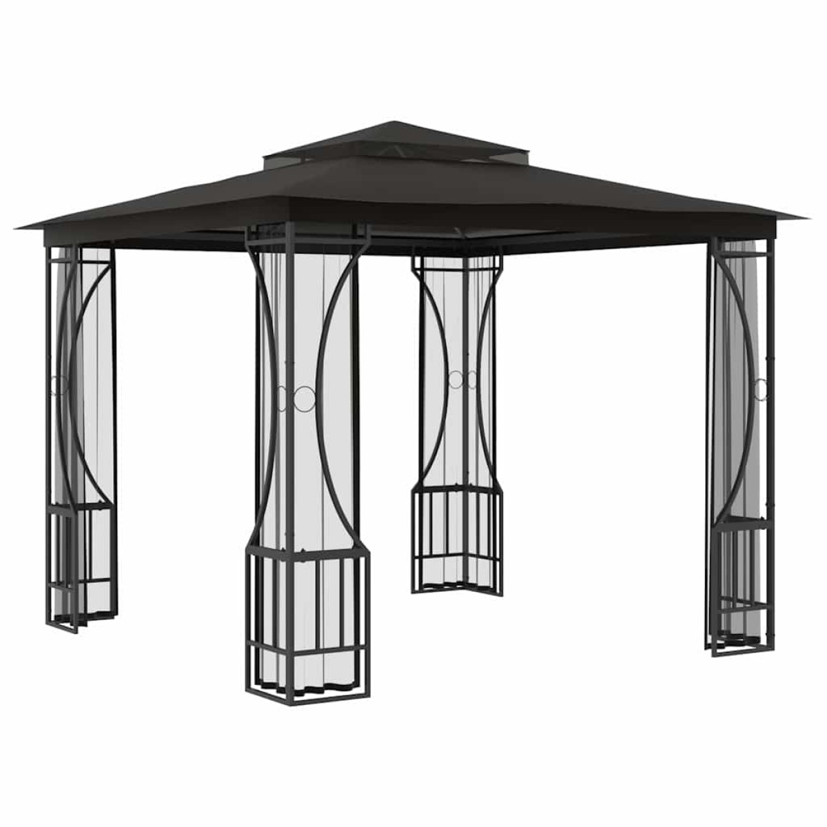 vidaXL Κιόσκι με Δίχτυα Ανθρακί 300 x 300 x 265 εκ.