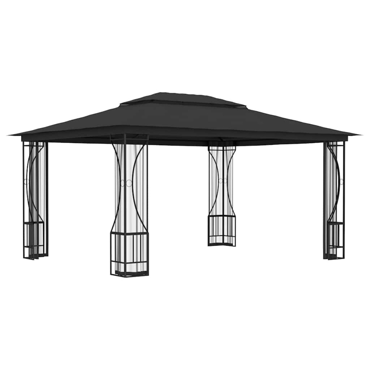 vidaXL Κιόσκι με Δίχτυα Ανθρακί 300 x 400 x 265 εκ.