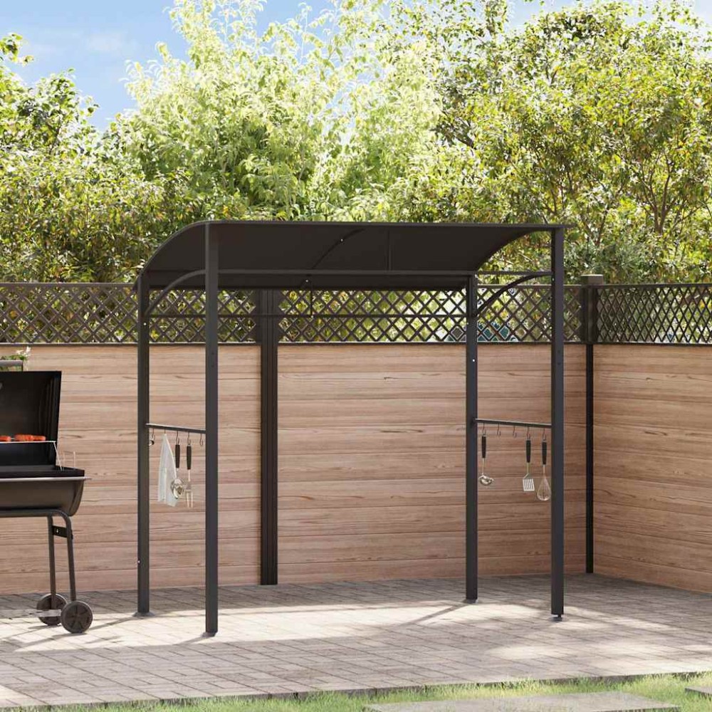 vidaXL Κιόσκι Ψησταριάς Ανθρακί 215 x 150 x 220 εκ. Ατσάλινο