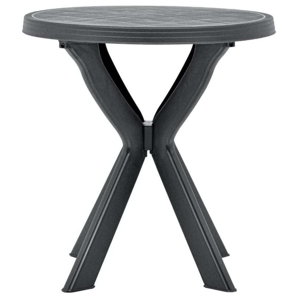 vidaXL Τραπέζι Bistro Ανθρακί Ø70 εκ. Πλαστικό
