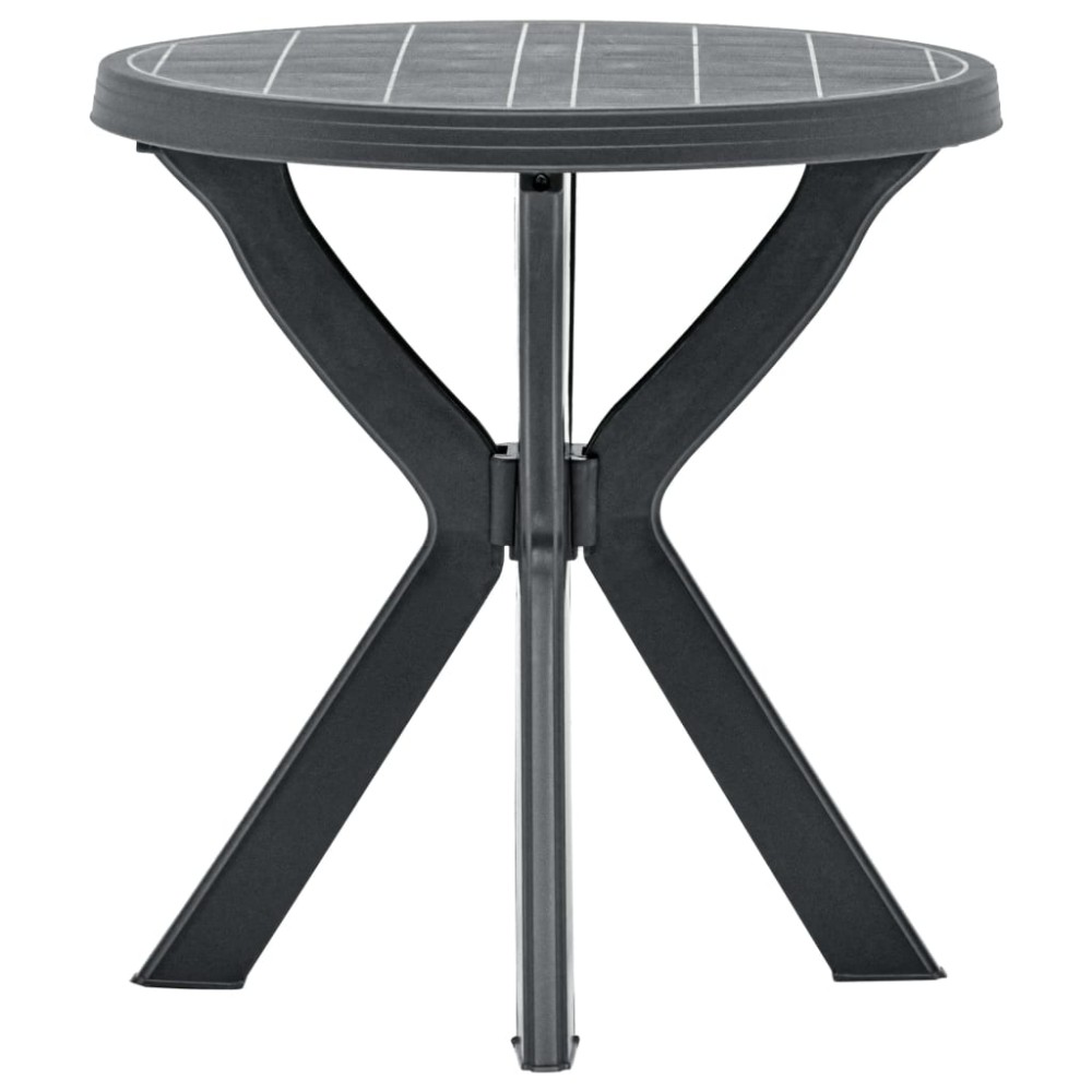 vidaXL Τραπέζι Bistro Ανθρακί Ø70 εκ. Πλαστικό