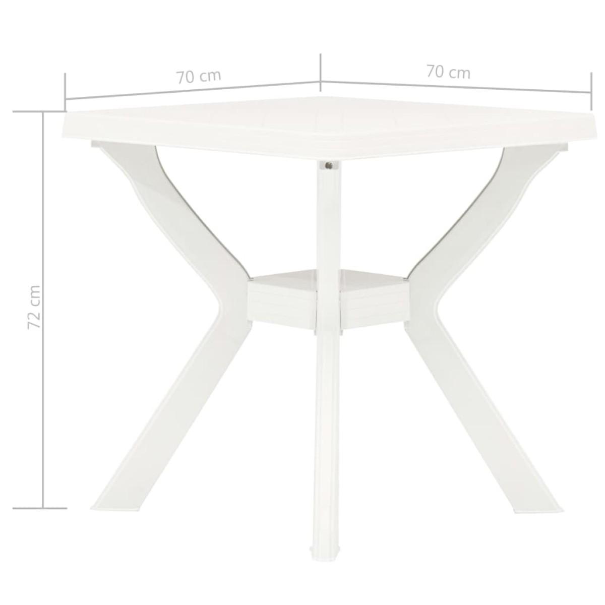 vidaXL Τραπέζι Bistro Λευκό 70 x 70 x 72 εκ. Πλαστικό