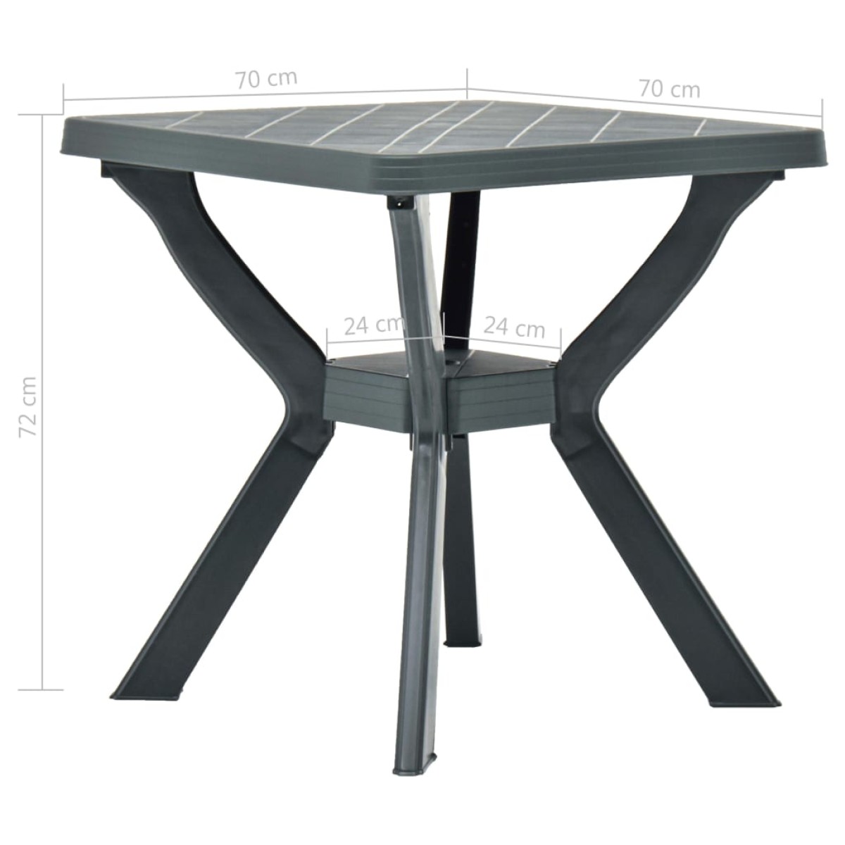 vidaXL Τραπέζι Bistro Πράσινο 70 x 70 x 72 εκ. Πλαστικό