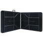 vidaXL Τραπέζι Κήπου Πτυσσόμ. Μαύρο 180x75x72 εκ. HDPE Απομίμηση Ρατάν