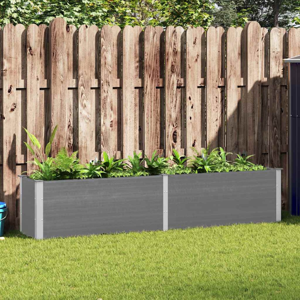vidaXL Ζαρντινιέρα Υπερυψωμένη Γκρι 250 x 50 x 54 εκ. από WPC