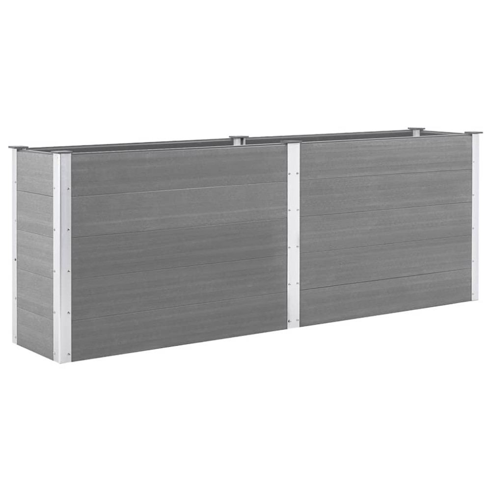 vidaXL Ζαρντινιέρα Υπερυψωμένη Γκρι 250 x 50 x 91 εκ. από WPC