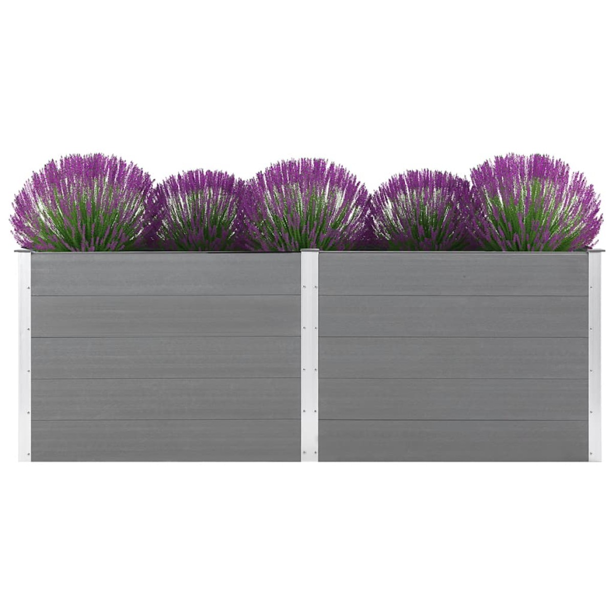 vidaXL Ζαρντινιέρα Υπερυψωμένη Γκρι 250 x 50 x 91 εκ. από WPC