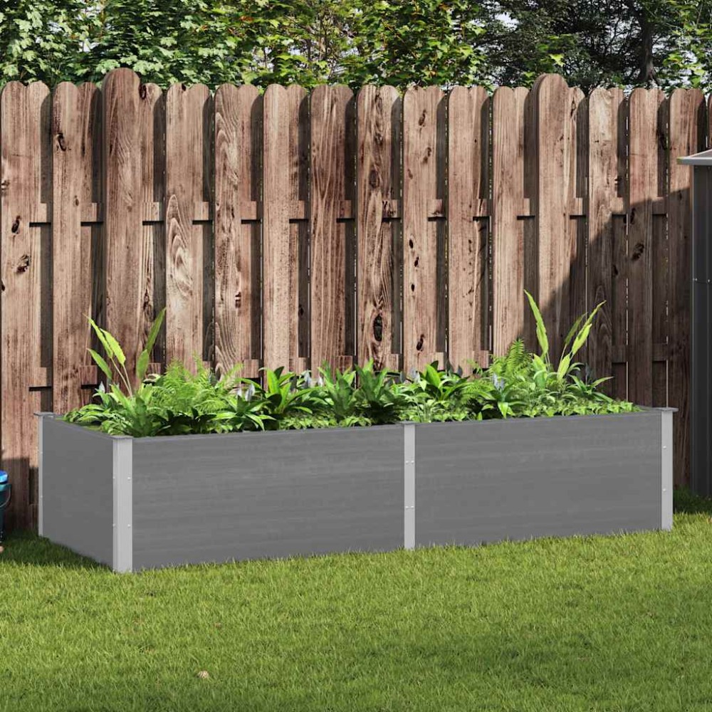 vidaXL Ζαρντινιέρα Υπερυψωμένη Γκρι 250 x 100 x 54 εκ. από WPC