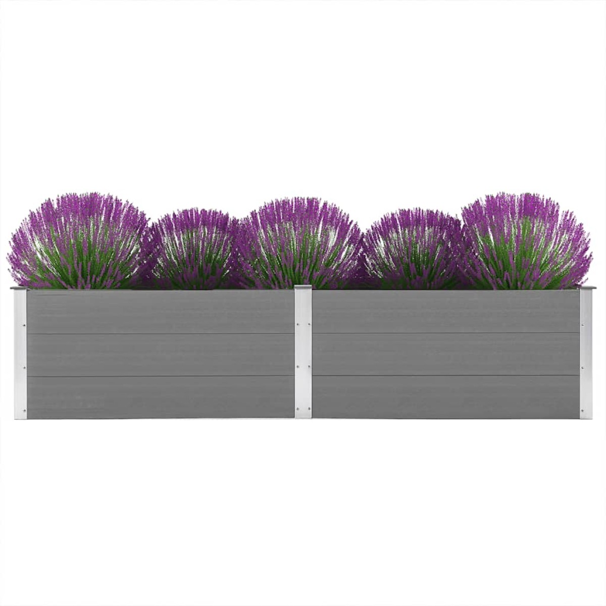 vidaXL Ζαρντινιέρα Υπερυψωμένη Γκρι 250 x 100 x 54 εκ. από WPC