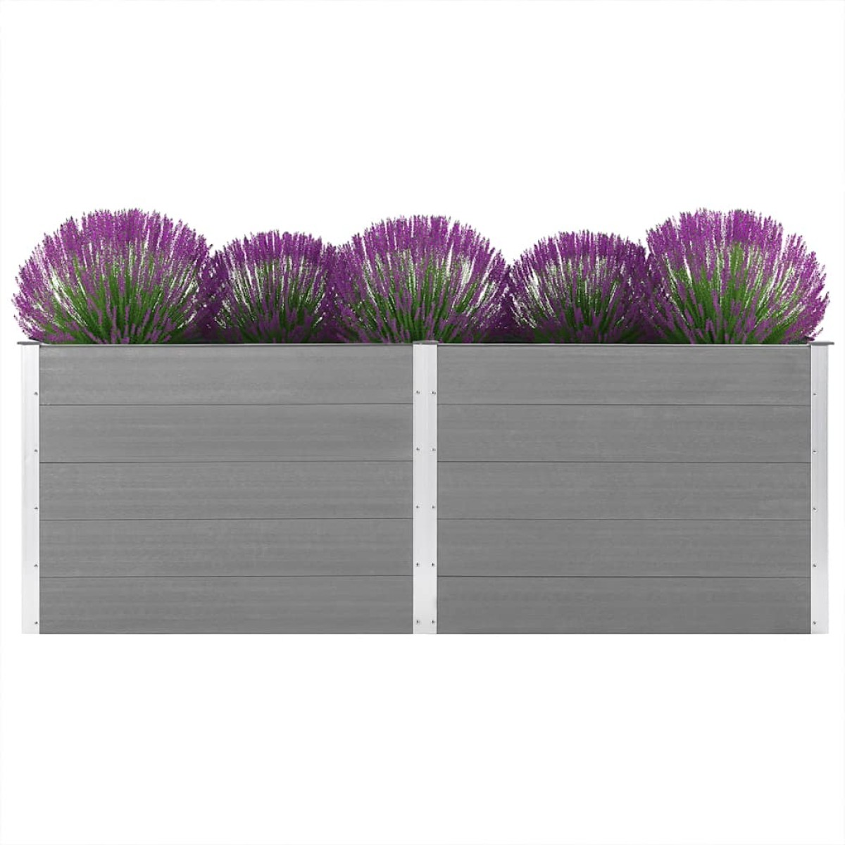 vidaXL Ζαρντινιέρα Υπερυψωμένη Γκρι 250 x 100 x 91 εκ. από WPC