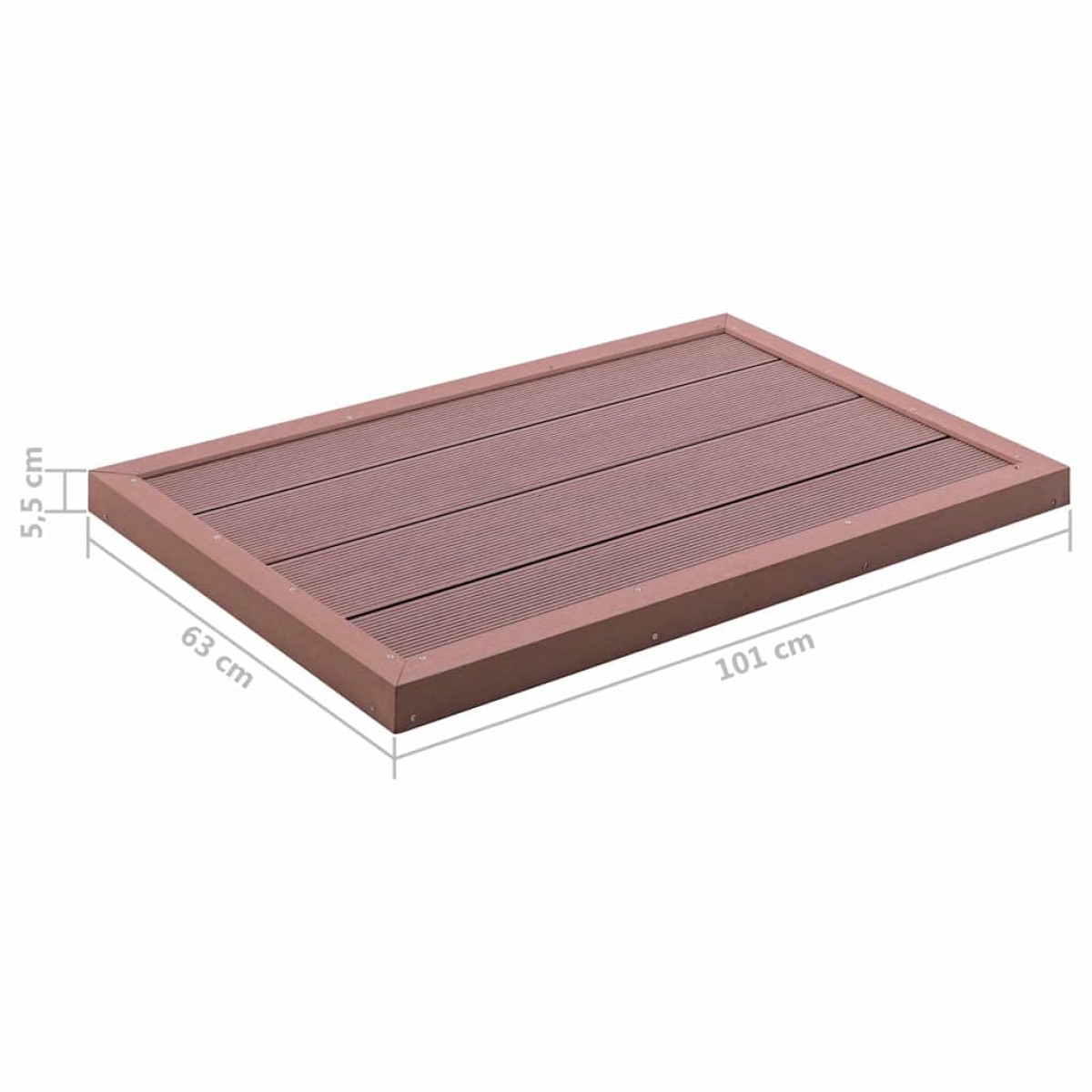 vidaXL Πάτωμα για Ηλιακή Ντουζιέρα Καφέ 101 x 63 x 5,5 εκ. από WPC