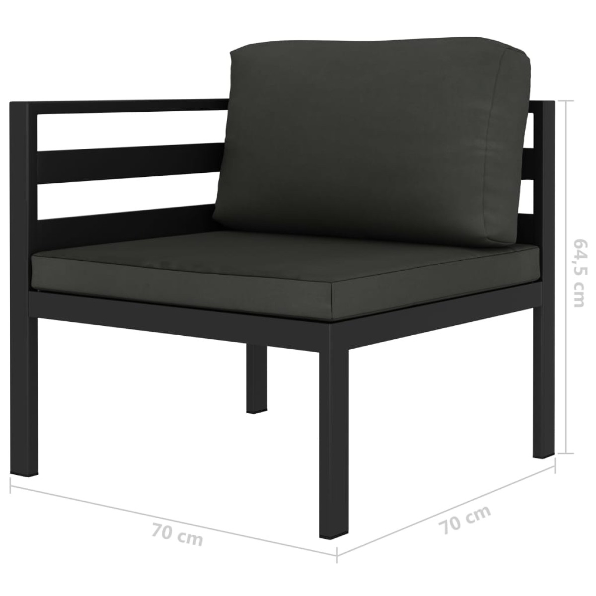 vidaXL Σαλόνι Κήπου 8 Τεμαχίων Ανθρακί Αλουμινίου με Μαξιλάρια