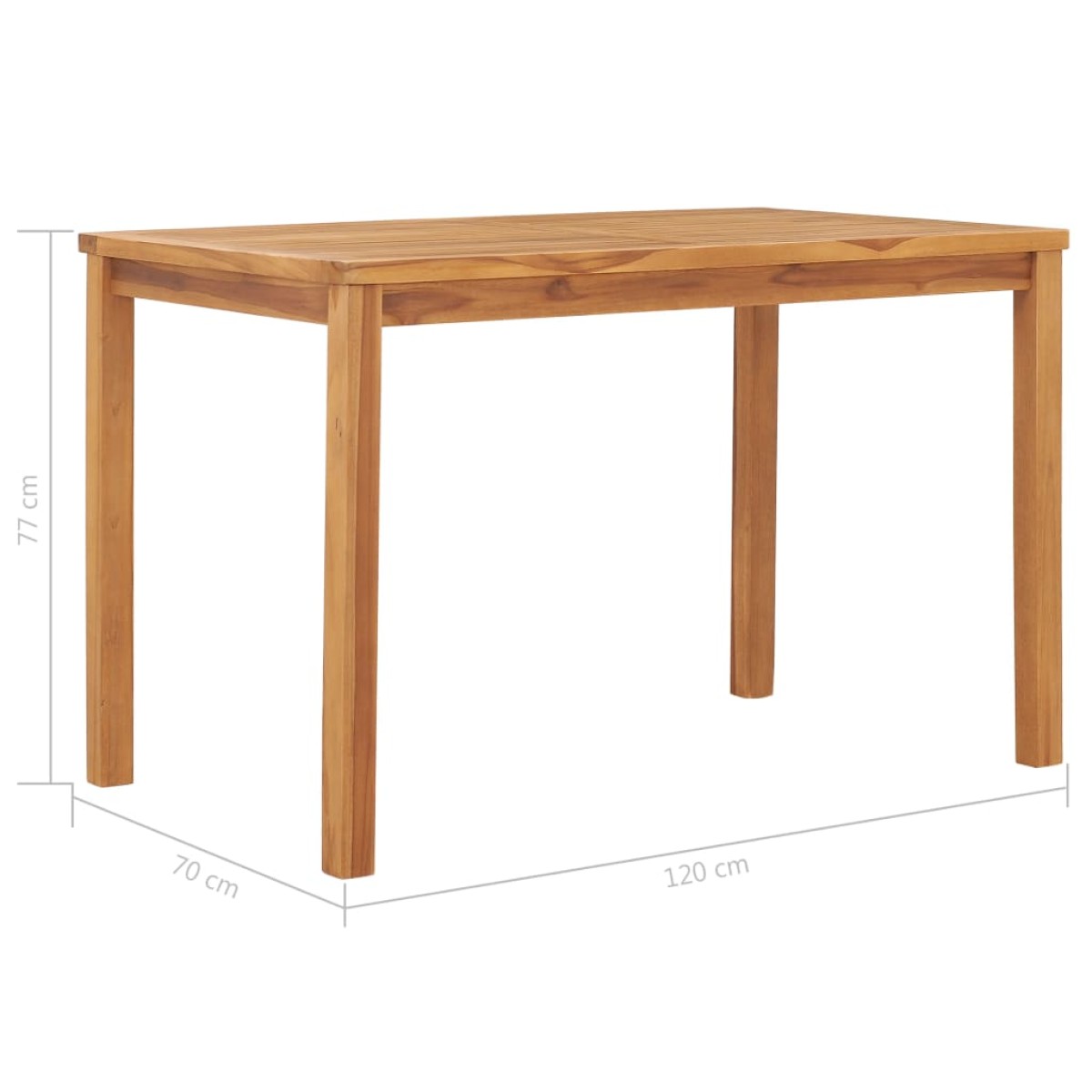 vidaXL Τραπεζαρία Κήπου 120 x 70 x 77 εκ. από Μασίφ Ξύλο Teak