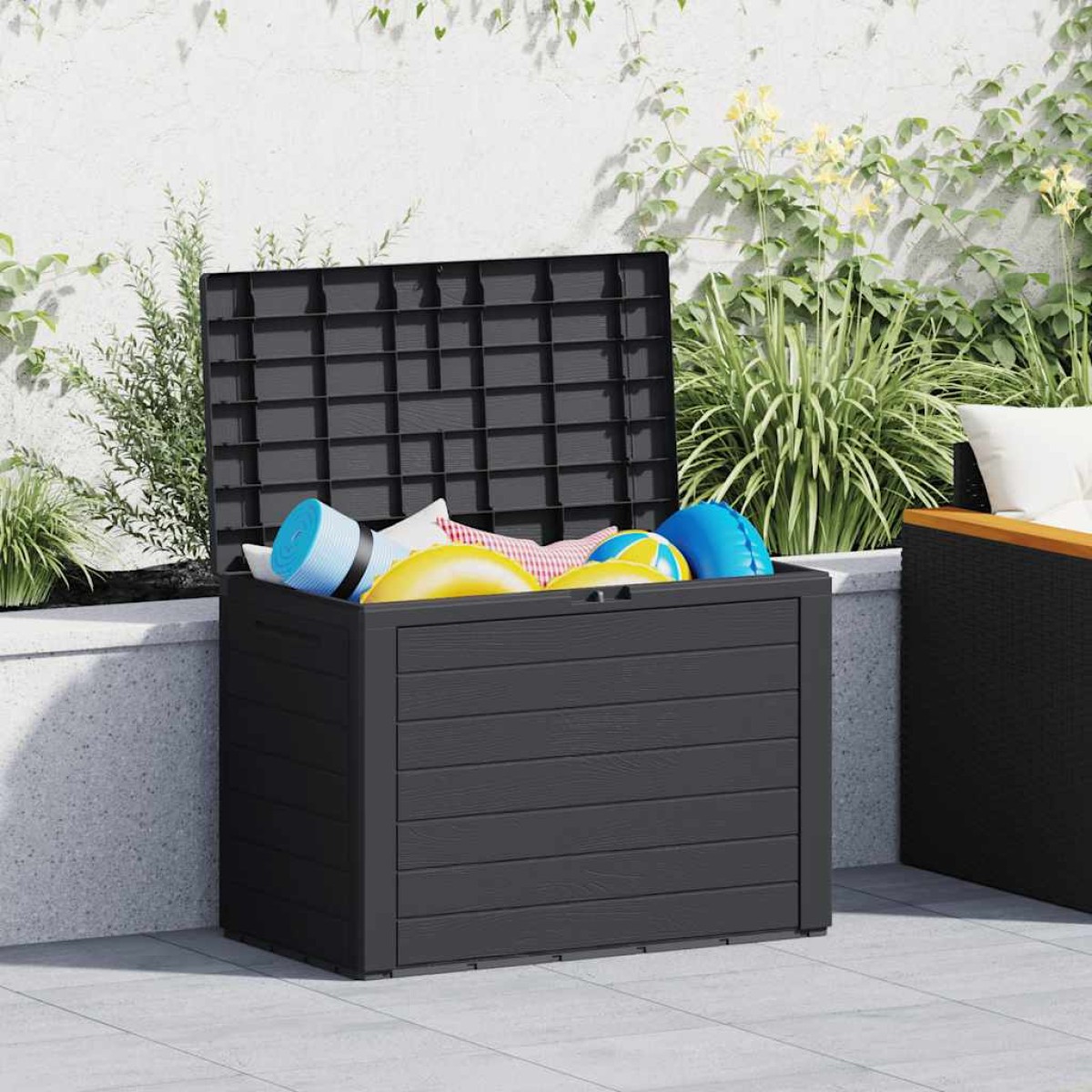 vidaXL Μπαούλο Αποθήκευσης Κήπου Ανθρακί 78 x 44 x 55 εκ.