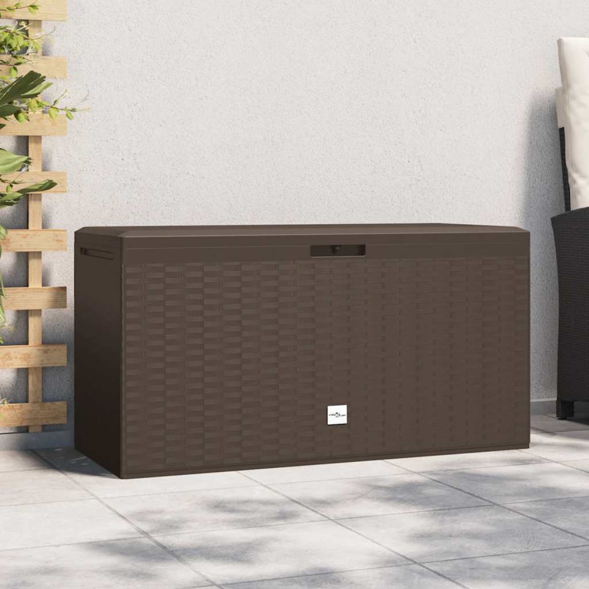 vidaXL Μπαούλο Αποθήκευσης Κήπου Καφέ 114 x 47 x 60 εκ.