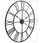 vidaXL Ρολόι Τοίχου Vintage XXL 80 εκ. Μεταλλικό με Μηχανισμό Quartz