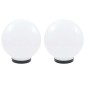 vidaXL Φωτιστικά Μπάλα LED 2 τεμ. Σφαιρικά 25 εκ. Ακρυλικά (PMMA)