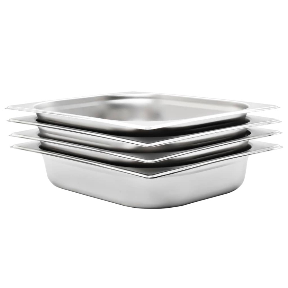 vidaXL Λεκάνες Gastronorm 4 τεμ. GN 1/2 65 χιλ. από Ανοξείδωτο Ατσάλι
