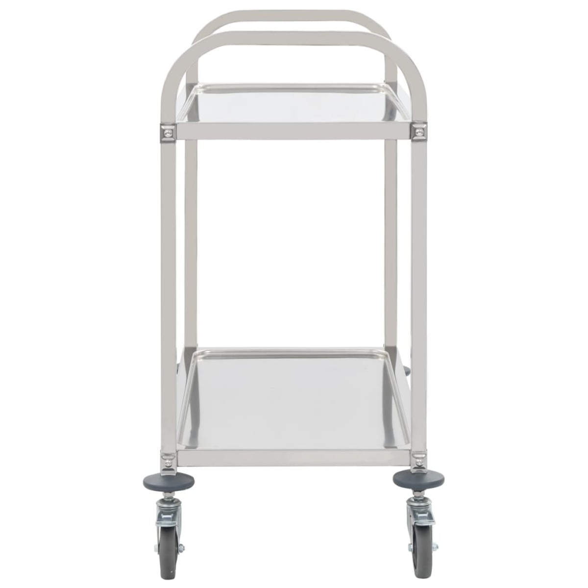 vidaXL Τρόλεϊ Κουζίνας με 2 Ράφια 95x45x83,5 εκ. από Ανοξείδωτο Ατσάλι