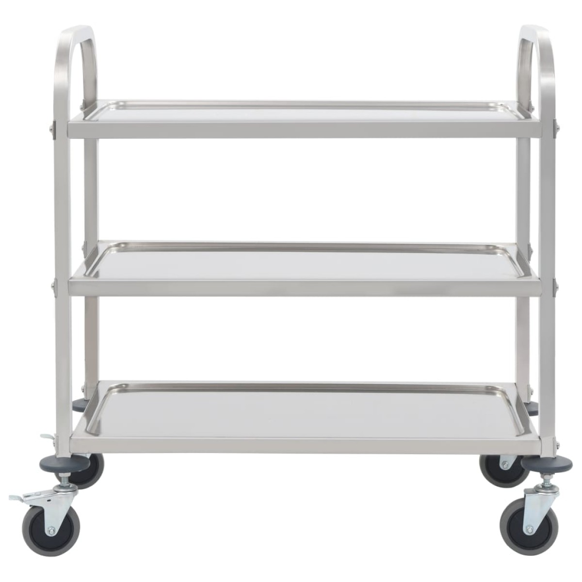 vidaXL Τρόλεϊ Κουζίνας με 3 Ράφια 95x45x83,5 εκ. από Ανοξείδωτο Ατσάλι