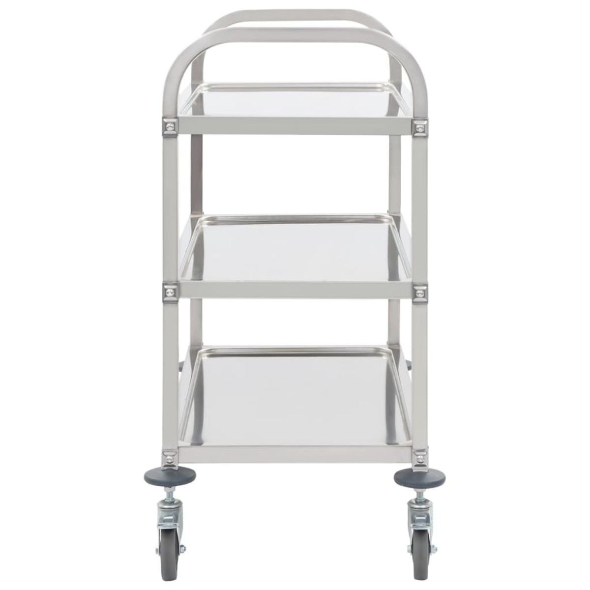 vidaXL Τρόλεϊ Κουζίνας με 3 Ράφια 95x45x83,5 εκ. από Ανοξείδωτο Ατσάλι
