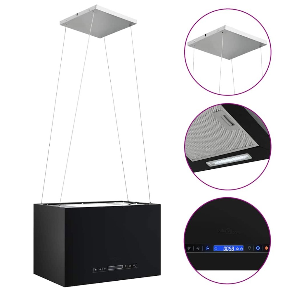 vidaXL Απορροφητήρας Νησίδα Κρεμαστός Αφής με LCD 55 εκ. Ατσάλινος