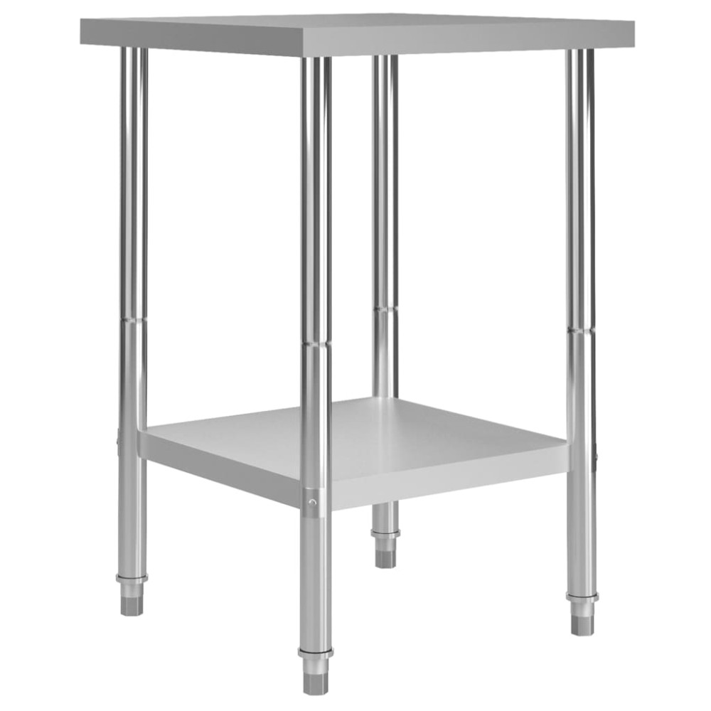 vidaXL Πάγκος Εργασίας Κουζίνας 60x60x85 εκ. από Ανοξείδωτο Ατσάλι