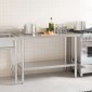 vidaXL Πάγκος Εργασίας Κουζίνας με Πλάτη 120x60x93 εκ. Ανοξείδ. Ατσάλι