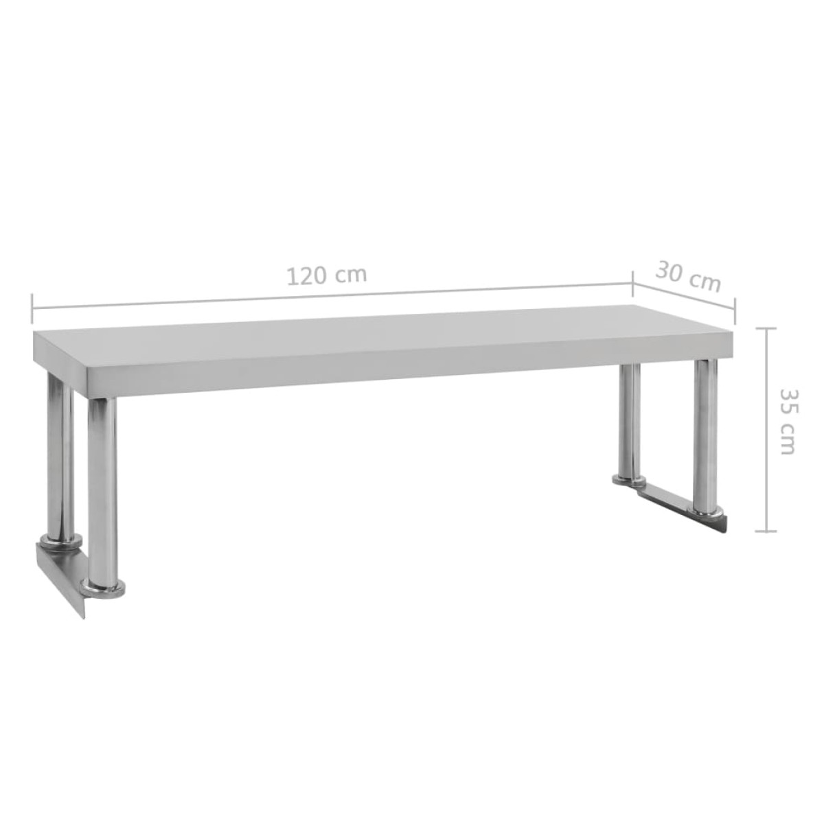 vidaXL Ράφι Επιτραπέζιο για Πάγκο Εργασίας 120x30x35 εκ. Ανοξ. Ατσάλι