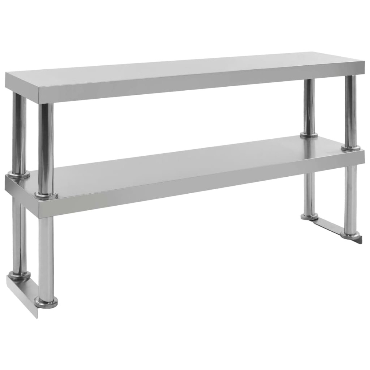 vidaXL Ράφι Επιτραπέζιο για Πάγκο Διώροφο 120x30x65 εκ. Ανοξ. Ατσάλι