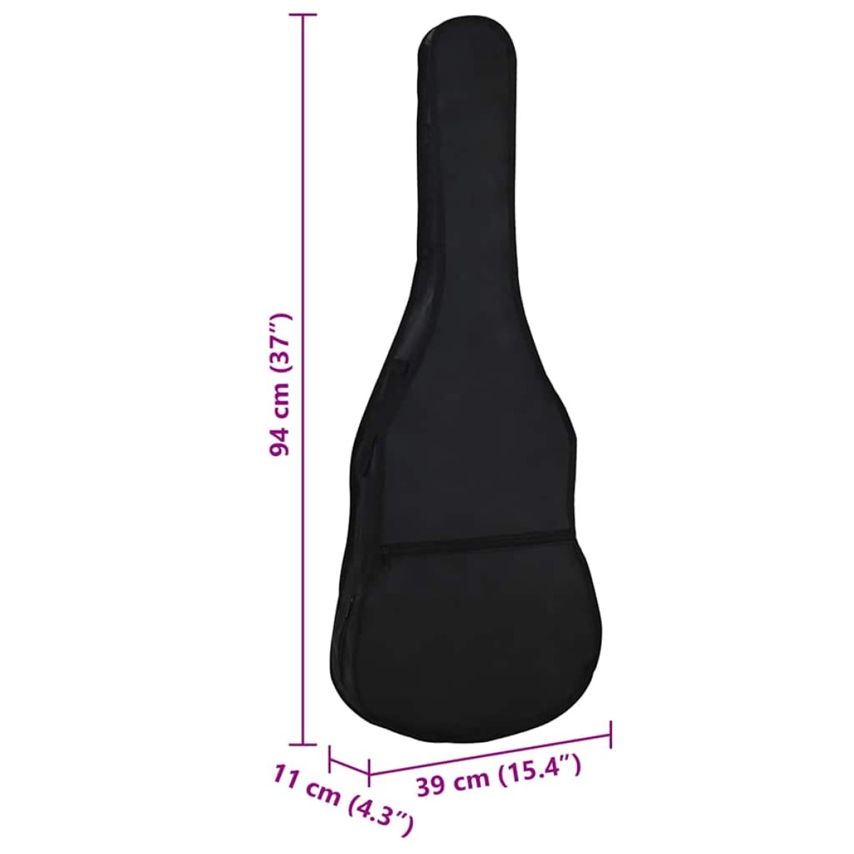 vidaXL Θήκη Κιθάρας για Κλασική Κιθάρα 3/4 Μαύρη 94x35 εκ. Υφασμάτινη