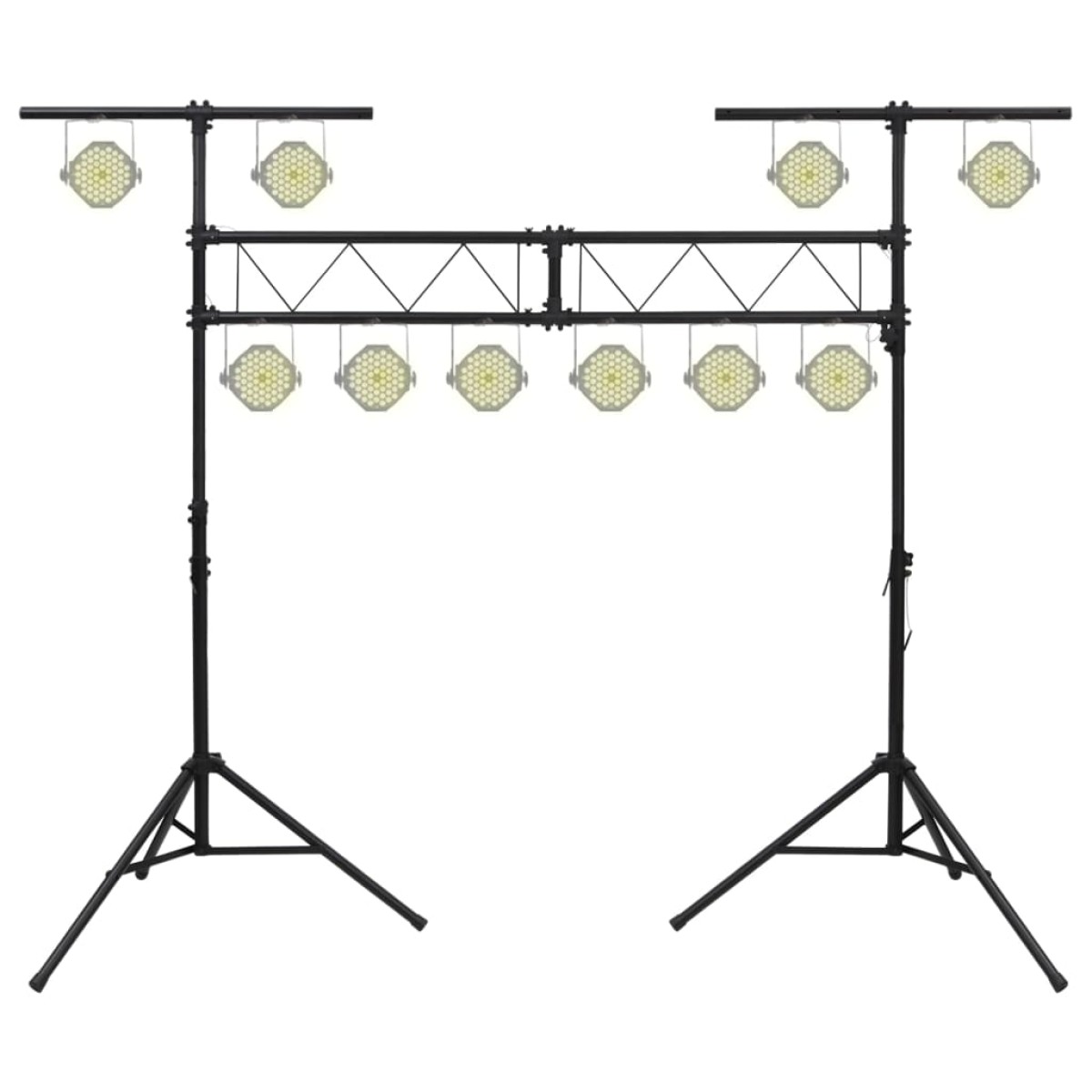 vidaXL Βάση Φωτισμού Μαύρη 338 x 115 x (180-300) εκ. Ατσάλινη